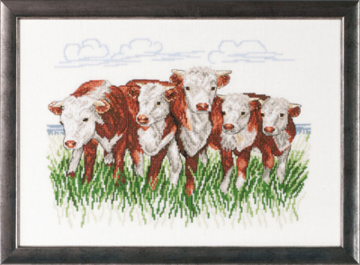 Kirjontapaketti Hereford-lehmät R/5344 41 x 29 cm