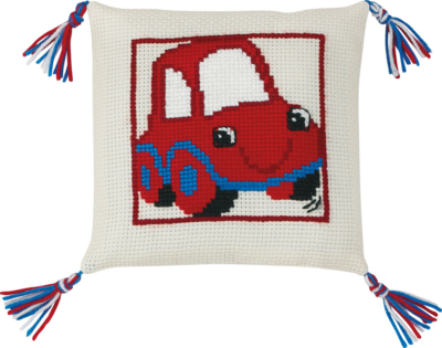 Kirjontasetti Punainen auto 28 x 28 cm