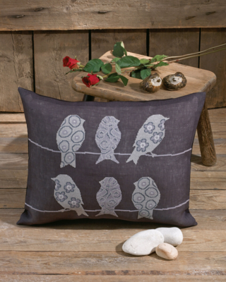 Kirjontasarja Linnut Aidalla 50x40 cm