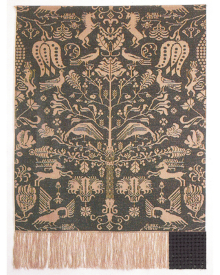 Kirjontapaketti Beidewand tumma vihreä 101 x 140 cm