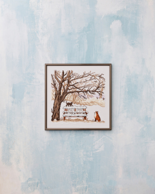 Kirjontapakkaus Talvikettu 30 x 30 cm