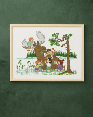 Kirjontapaketti Hirven pesu 40 x 30 cm