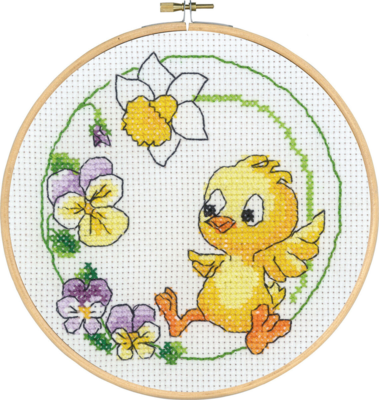 Kirjontasetti Istuva kana m/5810/22 22 Ø