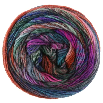 Lana Grossa Colorissimo 222 Farkunsininen/Munakoiso/Vaaleanpunainen/Oranssi/Lohenvärinen/Harmaa/Tummanharmaanvioletti/Harmaanvihreä/Tummanvihreä