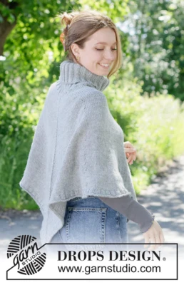 271-28 Hazy Sky Poncho by DROPS Design