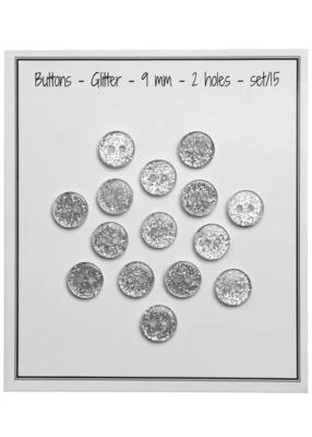 Go Handmade Glitter-napit 9 mm Hopea