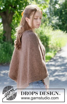 Forest Fall Poncho – DROPS 272-19, ruskea poncho (1)