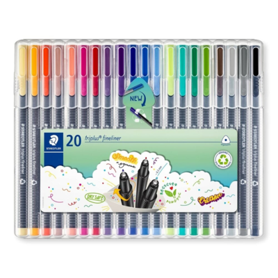 STAEDTLER Triplus fineliner 334 värimerkit, 20 kpl
