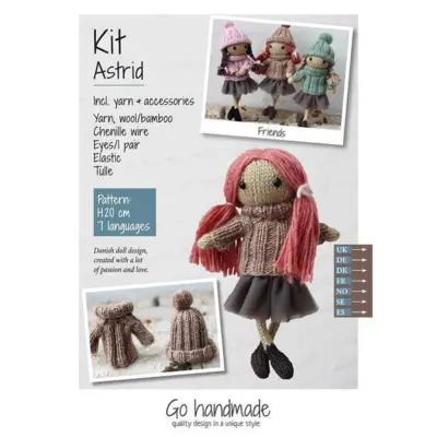 Go Handmade strikkekit Astrid Punaiset hiukset / ruskea mekko / tyllihame