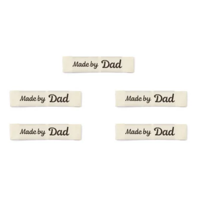 LindeHobby Made By Etiketti (7 cm x 1 cm), Luonnollinen, 5 kpl Made by Dad