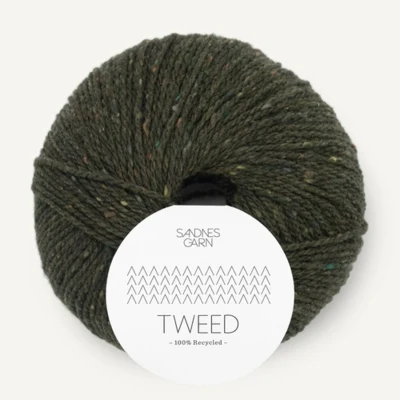 Sandnes Tweed Recycled 9585 Olivinvihreä