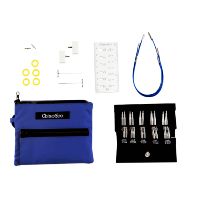 ChiaoGoo Vaihdettavat Pyöröpuikot Twist Blue Shorties, Small, 5 cm/8 cm