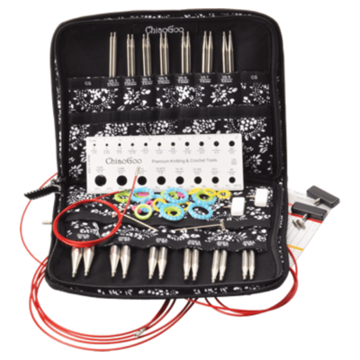 ChiaoGoo Vaihdettava Pyöröpuikkosetti Twist Red Lace, Complete, 10 cm