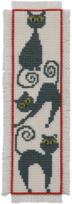 Kirjontasetti Kirjanmerkki Kissa 7 x 22 cm