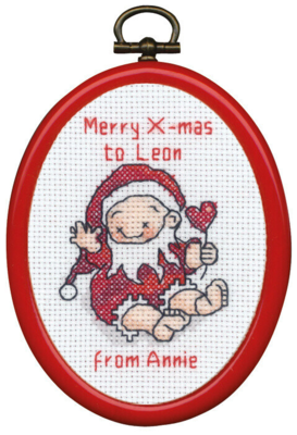 Kirjontasarja Istuva tonttu m/5961/30 7 x 9 cm