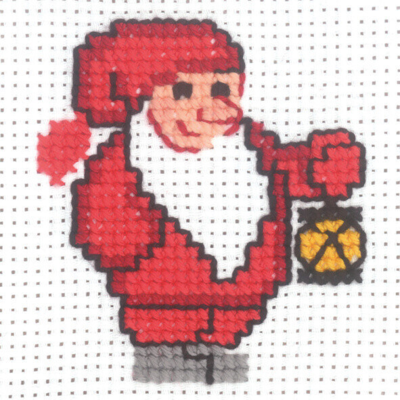 Kirjontapaketti Tonttu lyhdyn kanssa 10 x 10 cm