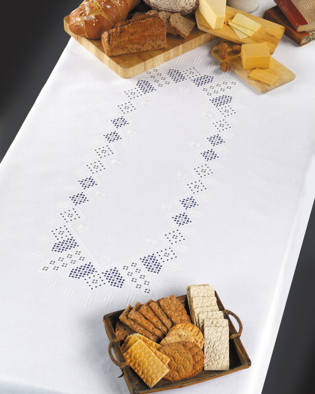 Kirjontapakkaus Valkoinen valkoisella 140 x 215 cm