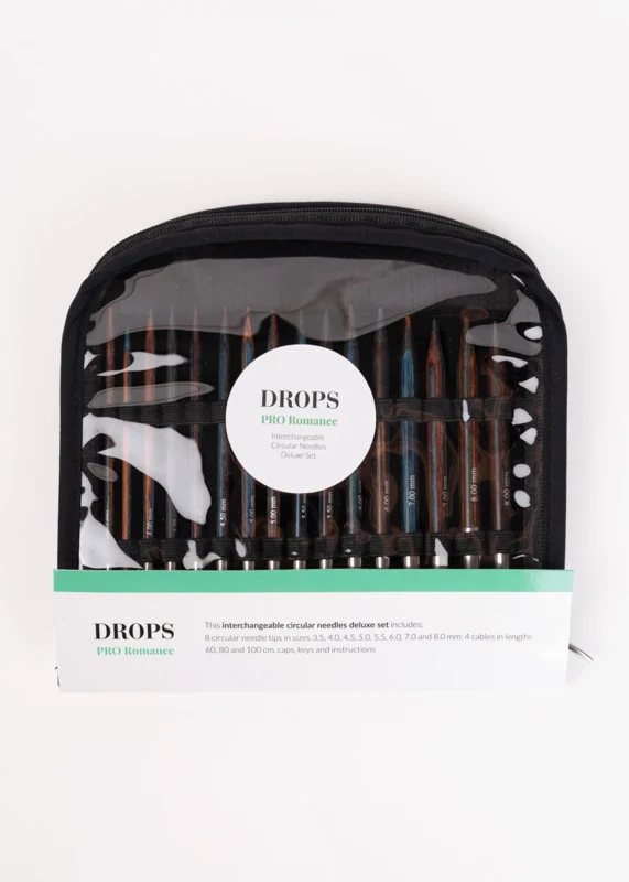 DROPS Pro Romance Vaihtopäinen Pyöröpuikkosetti Deluxe