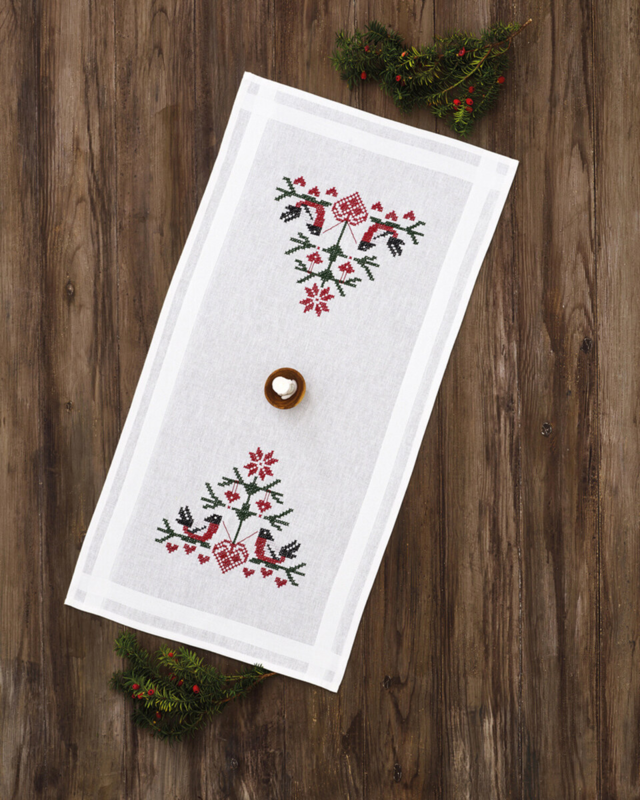 Kirjontasarja Linnut sydämillä XXX 40 x 80 cm