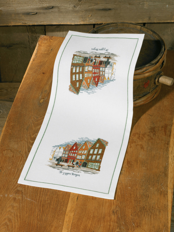 Kirjontasarja Bergen kaitaliina 24 x 53 cm