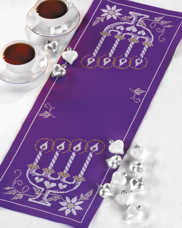 Kirjontapaketti Kynttilänjalka 26 x 72 cm