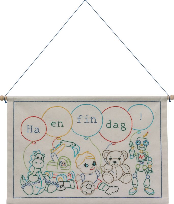 Kirjontapaketti Hyvää päivää poika 27 x 40 cm