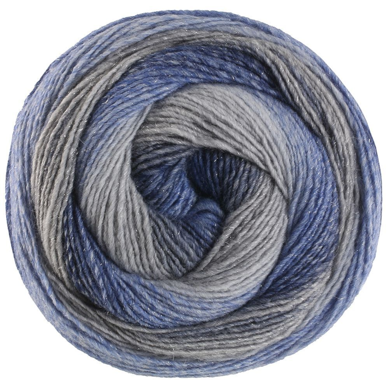 Lana Grossa Gomitolo Gala 4030 Hiirengharmaa/harmaa/teräksensininen/laivastonsininen/safiirinsininen/vaaleanharmaa