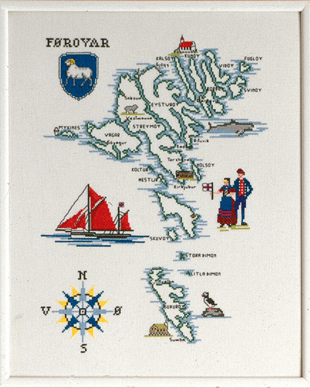 Kirjontakitti Färsaaret 37 x 46 cm