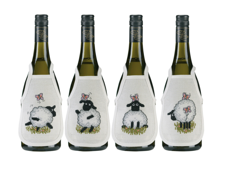 Kirjontapaketti Lammas / perhonen 0330B x 4 10 x 15 cm