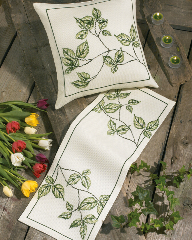 Kirjontasetti Oksa juoksija 39 x 39 cm