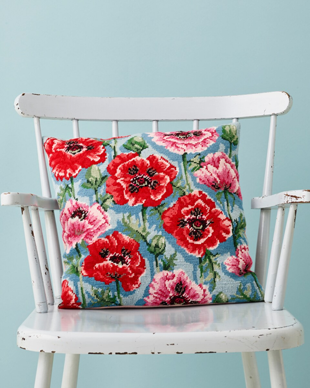 Kirjontapakkaus Unikot 39 x 39 cm