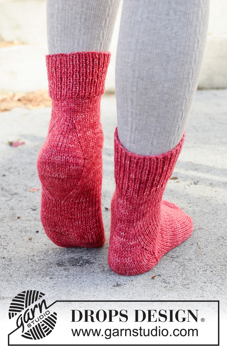 261-66 Garnet Glow Socks by DROPS Design