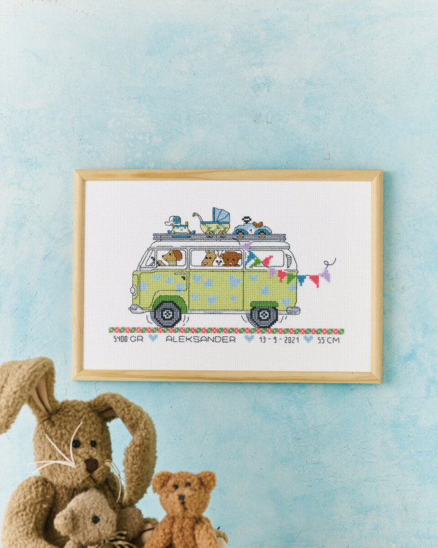 Kirjontasarja Poikien bussi R5799 30 x 20 cm