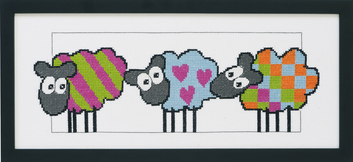 Kirjontapaketti Lampaat R5496 36 x 15 cm