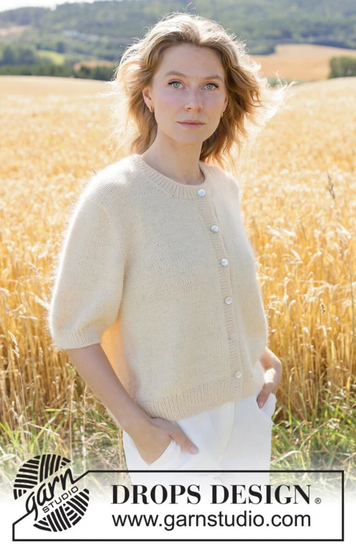 268-15 Lemon Mist Cardigan by DROPS Design