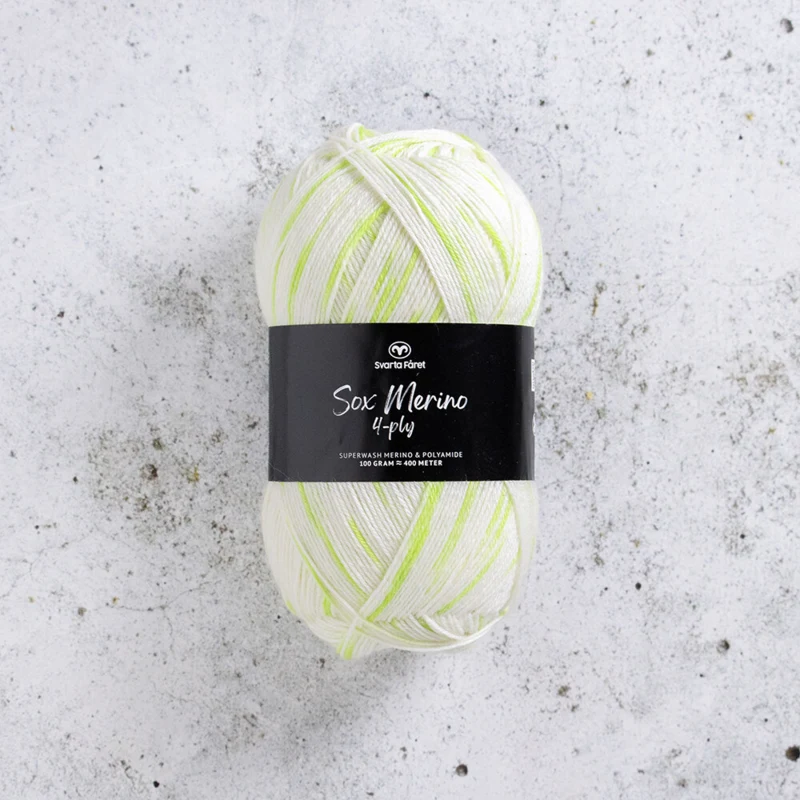 Svarta Fåret Sox Merino 4 ply 11 Flash-ruutu