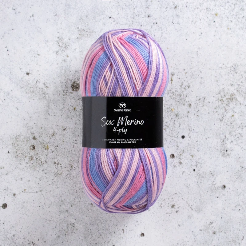 Svarta Fåret Sox Merino 4 ply 08 Purkkapop