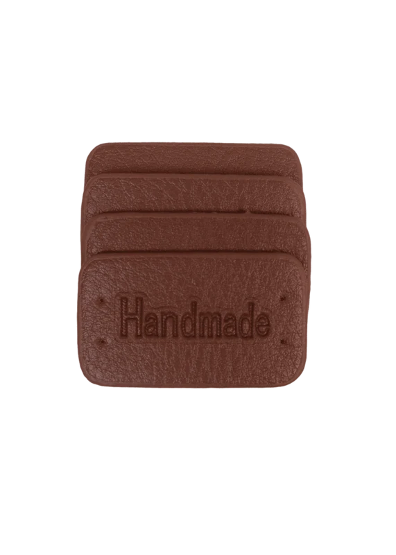 Go Handmade Handmade Label, 4 kpl: Ruskea