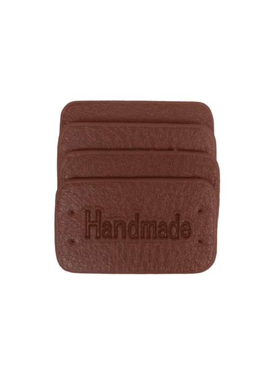 Go Handmade Handmade Label, 4 kpl: Ruskea