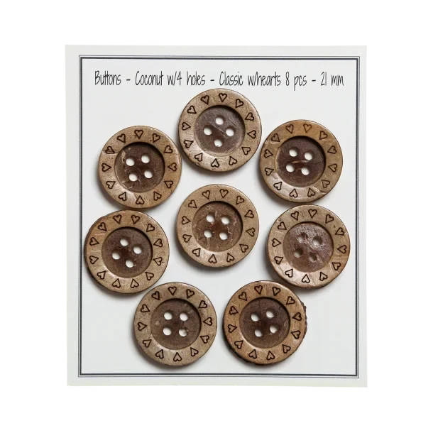 Go Handmade Kookosnapit sydämillä: 21 mm