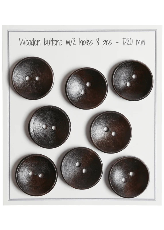 Go Handmade Syvät Puunapit, Tummat (8 kpl) 20 mm