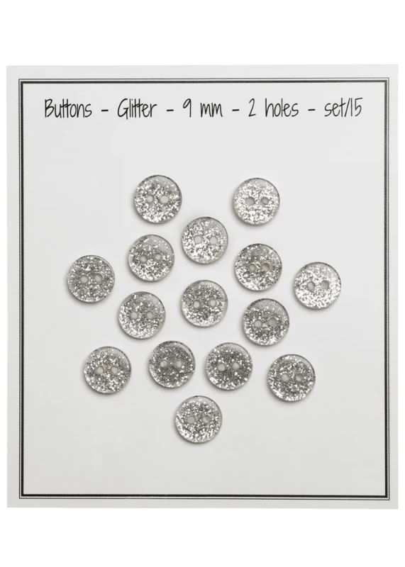 Go Handmade Glitter-napit 9 mm Kulta