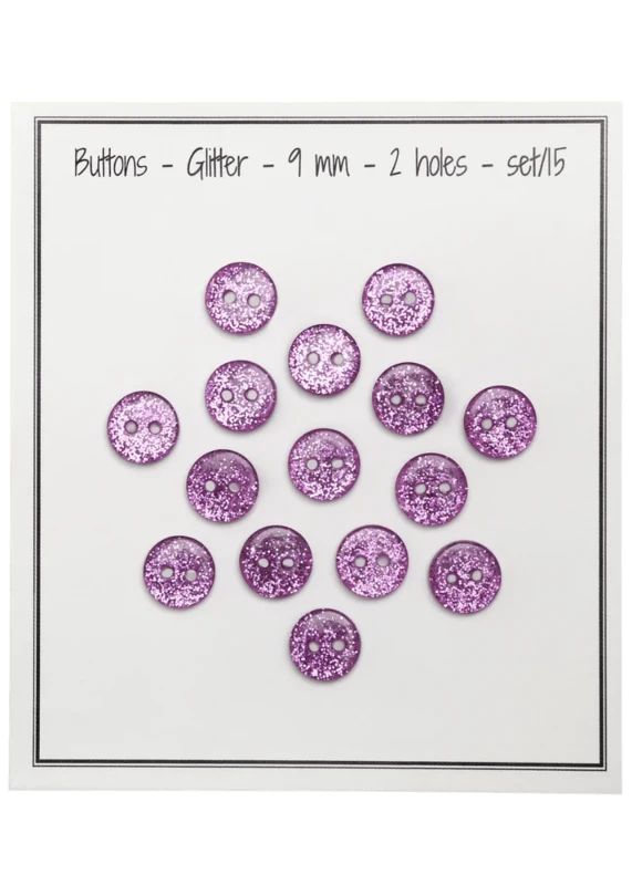 Go Handmade Glitter-napit 9 mm Vaaleanpunainen