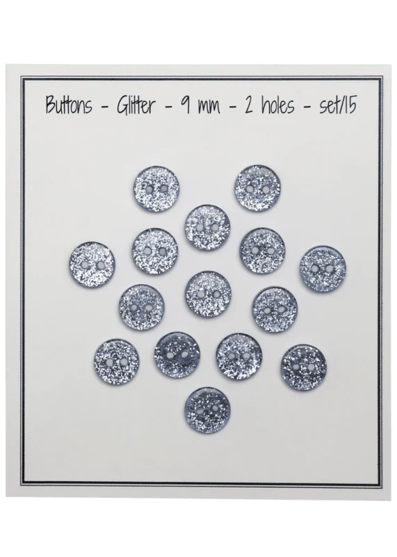 Go Handmade Glitter-napit 9 mm Sininen