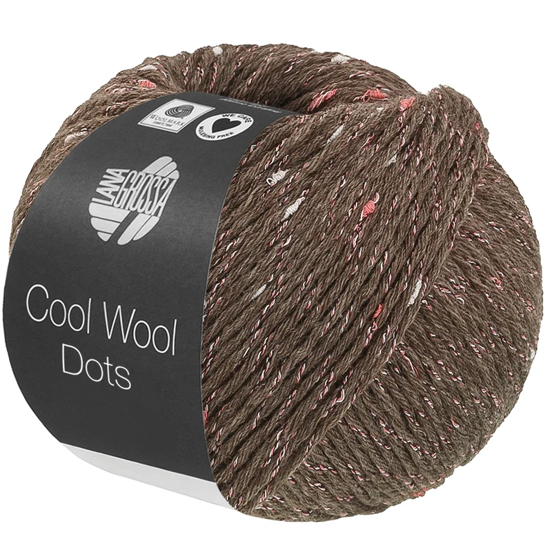 Lana Grossa Cool Wool Dots 11 Harmaanruskea