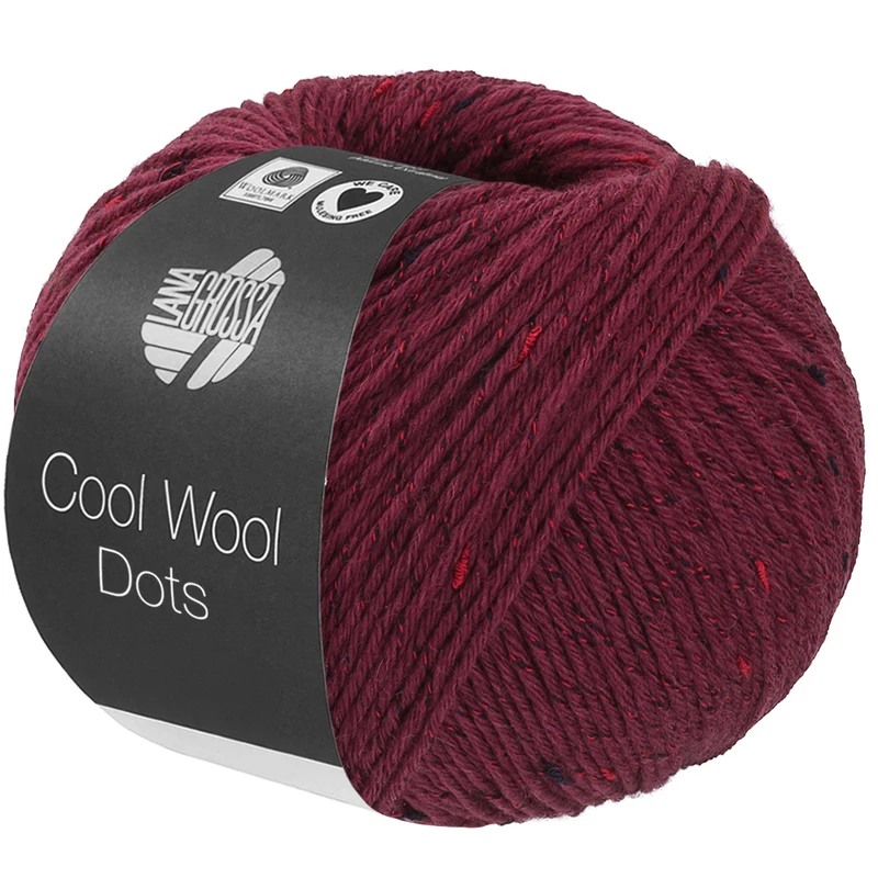 Lana Grossa Cool Wool Dots 04 Burgundinpunainen
