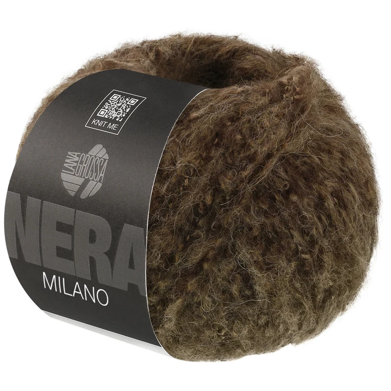 Lana Grossa Milano 10 Tummanruskea meleerattu
