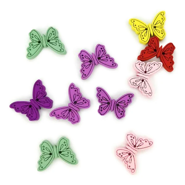 HobbyArts Pull Buttons Butterfly 24 mm, 10 kpl.