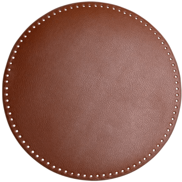 Go Handmade Laukku/Kori Pohja, PU-nahka, Pyöreä, 35 cm 22570 Ruskea
