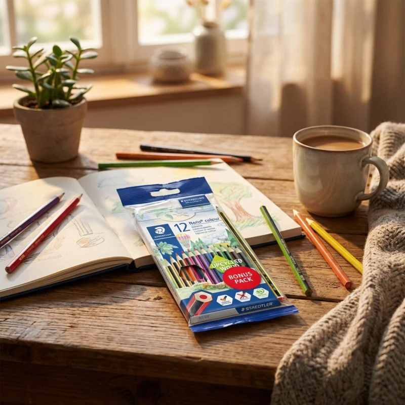 STAEDTLER Noris Club Värikynät + Lyijykynä & pyyhekumi, 12 + 2 kpl – Pääkuva